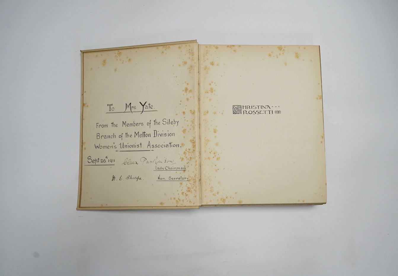 Harrison, Florence (illustrator) - Poems by Christina Rossetti, introduction by Alice Meynell, captioned tissue guards, 36 tipped-in colour plates, illustrations, top edge gilt, 4to, original pictorial cream cloth gilt,